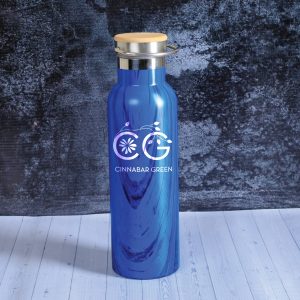 Branded Blue Wooden Thermal Flask In Nairobi