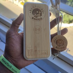 Engraved bamboo power banks