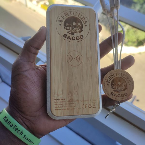 Engraved bamboo power banks