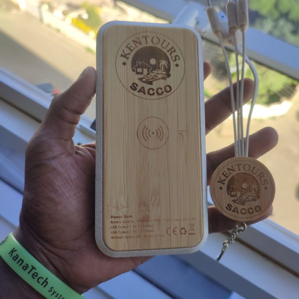 Engraved bamboo power banks